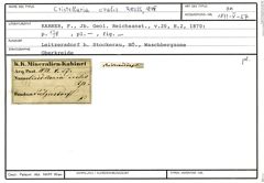 Karteikarte zum Belegmaterial von Cristellaria ovalis Reuss, 1844